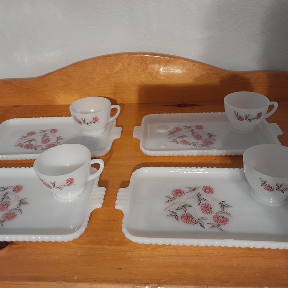 Fire King Other - Vintage Fire King Anchor Hocking Snack Set